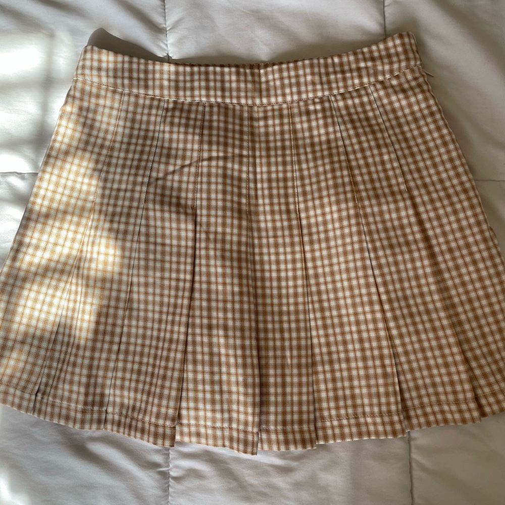 Plaid print mini skirt